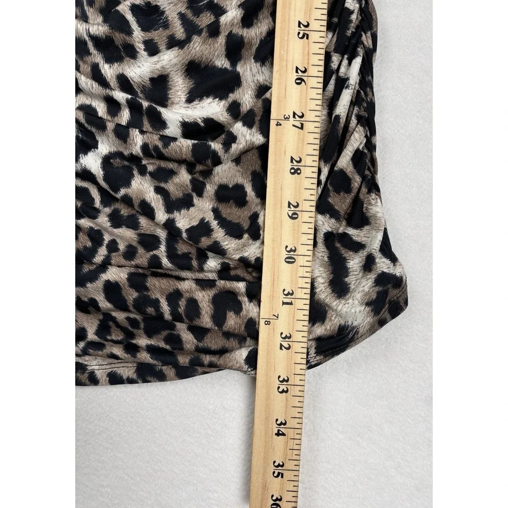 Baby Phat Y2K Leopard Print Ruched Bodycon Mini Dress Women's Small USA